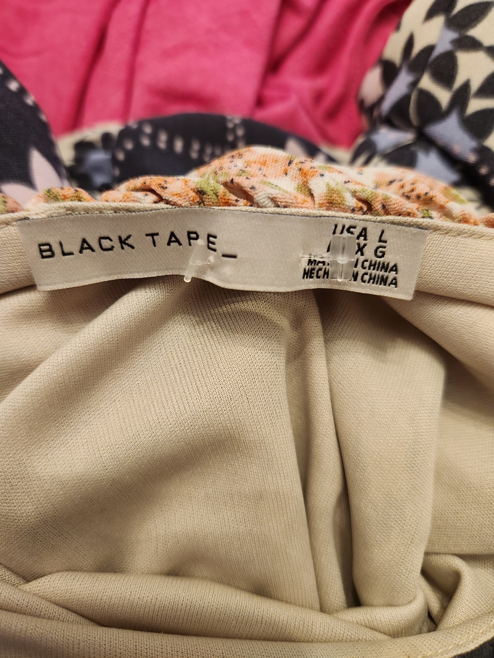 Black Tape_ Floral Print Tiered Maxi Dress - Navy, Cream, Tan - Picture 2 of 2